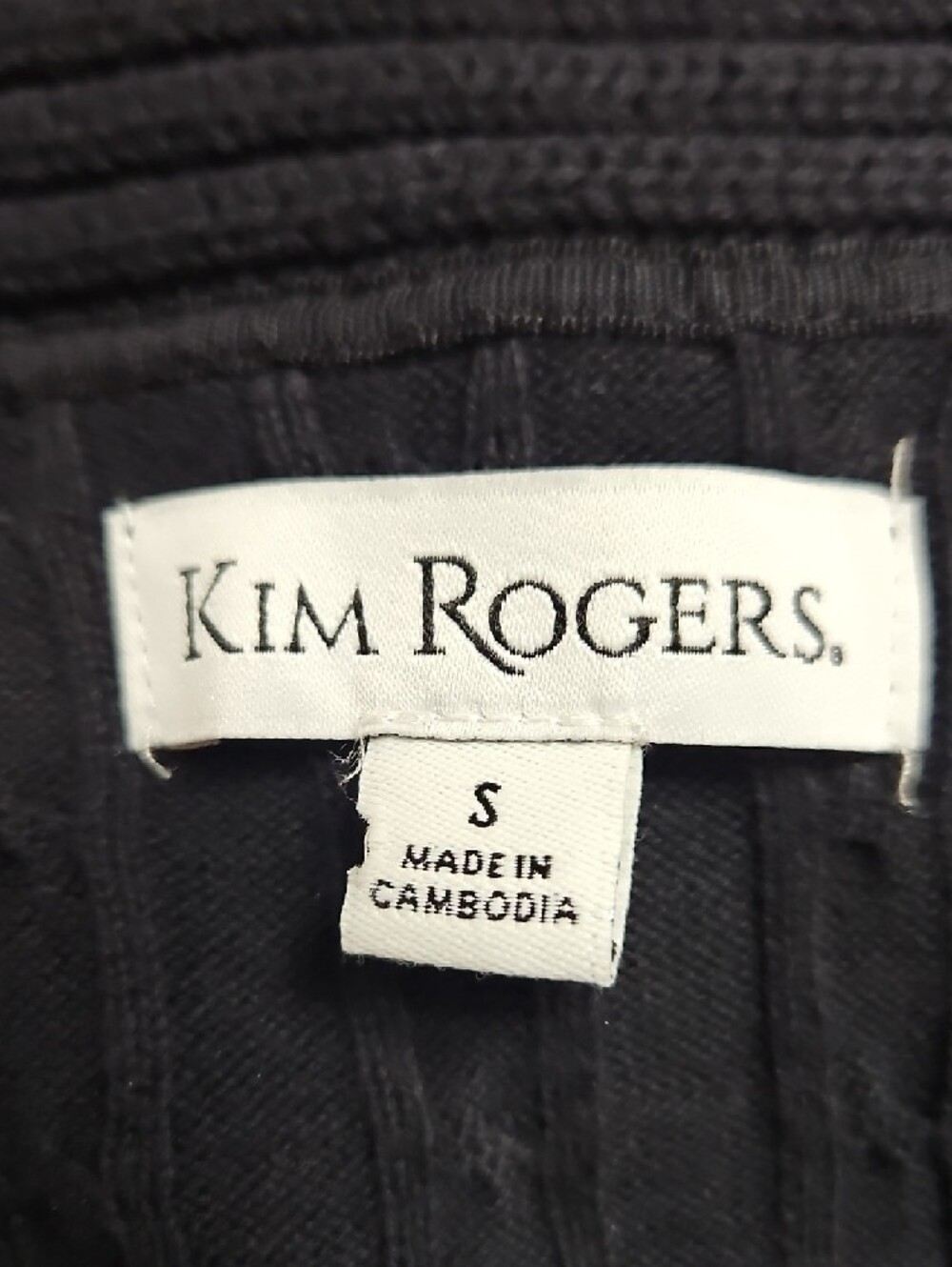 Kim Rogers Black Open-Front Cable Knit Cardigan - Picture 5 of 6
